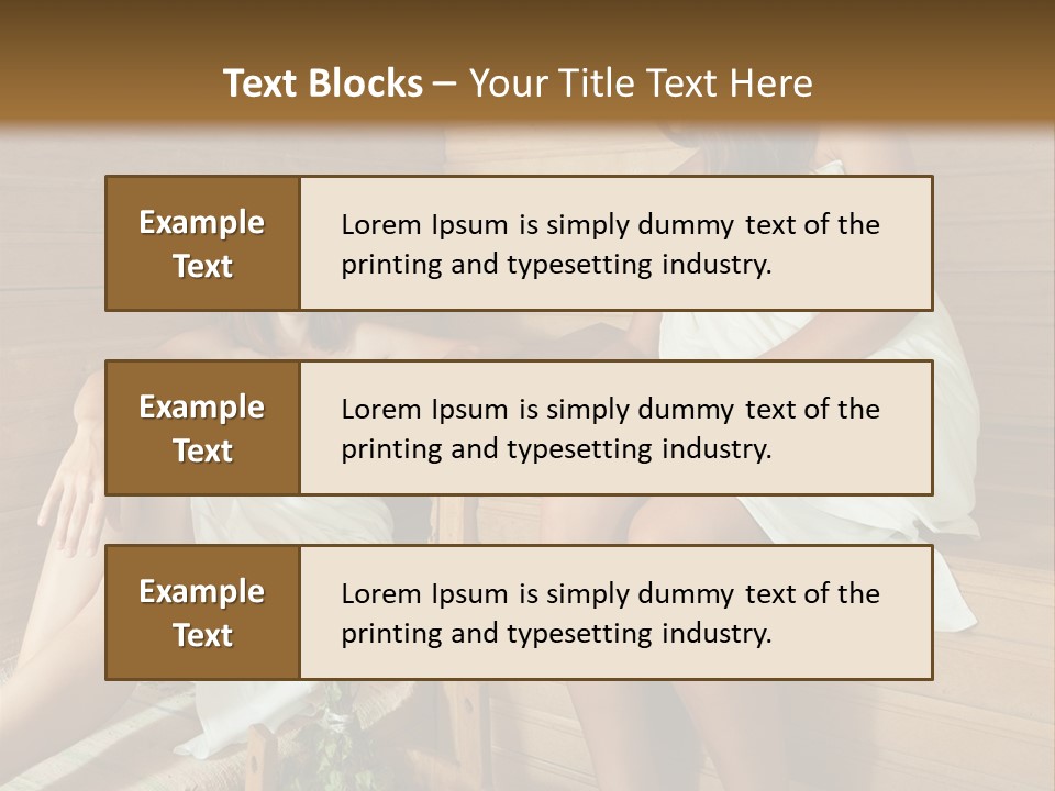 A Couple Of Women Sitting In A Sauna PowerPoint Template