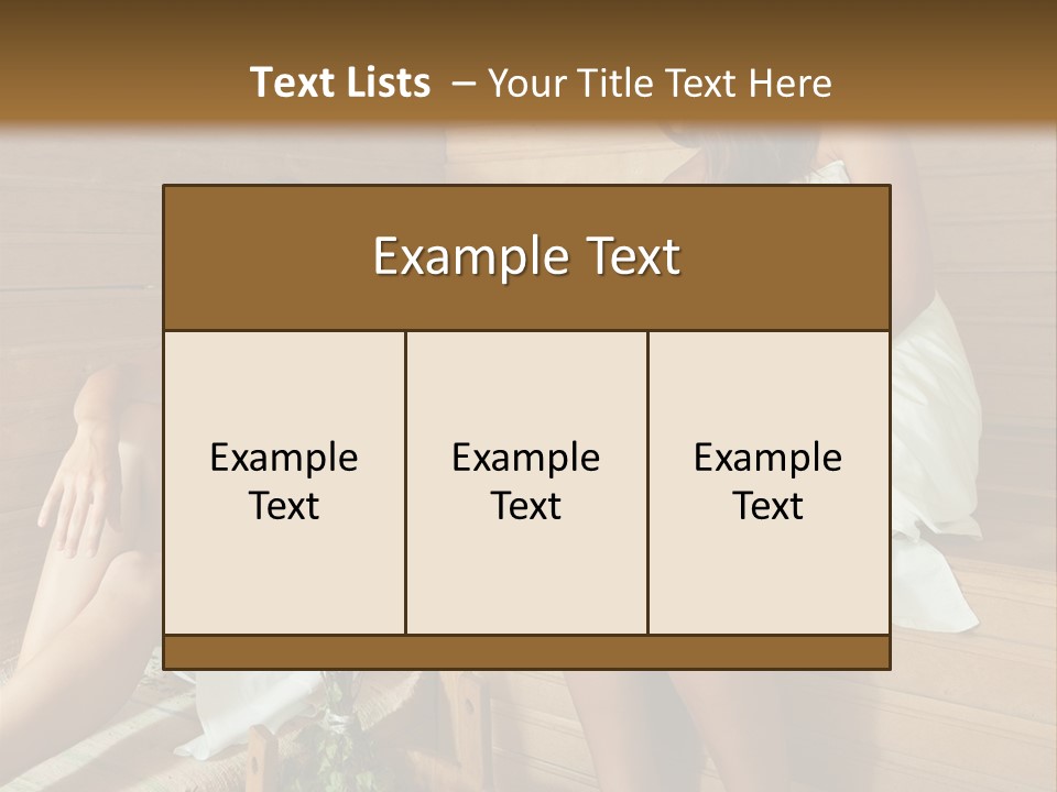 A Couple Of Women Sitting In A Sauna PowerPoint Template