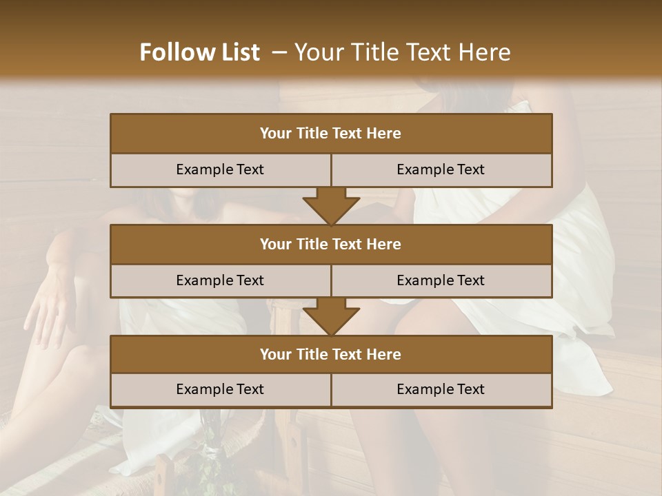 A Couple Of Women Sitting In A Sauna PowerPoint Template