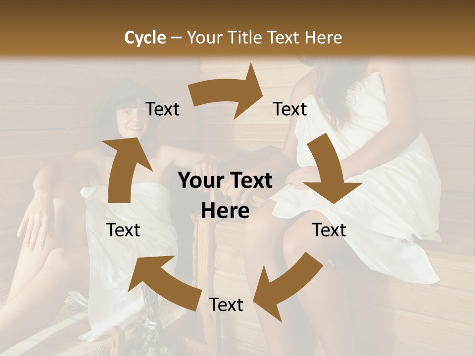 A Couple Of Women Sitting In A Sauna PowerPoint Template