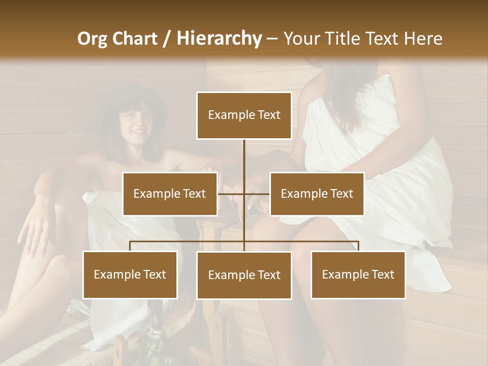 A Couple Of Women Sitting In A Sauna PowerPoint Template