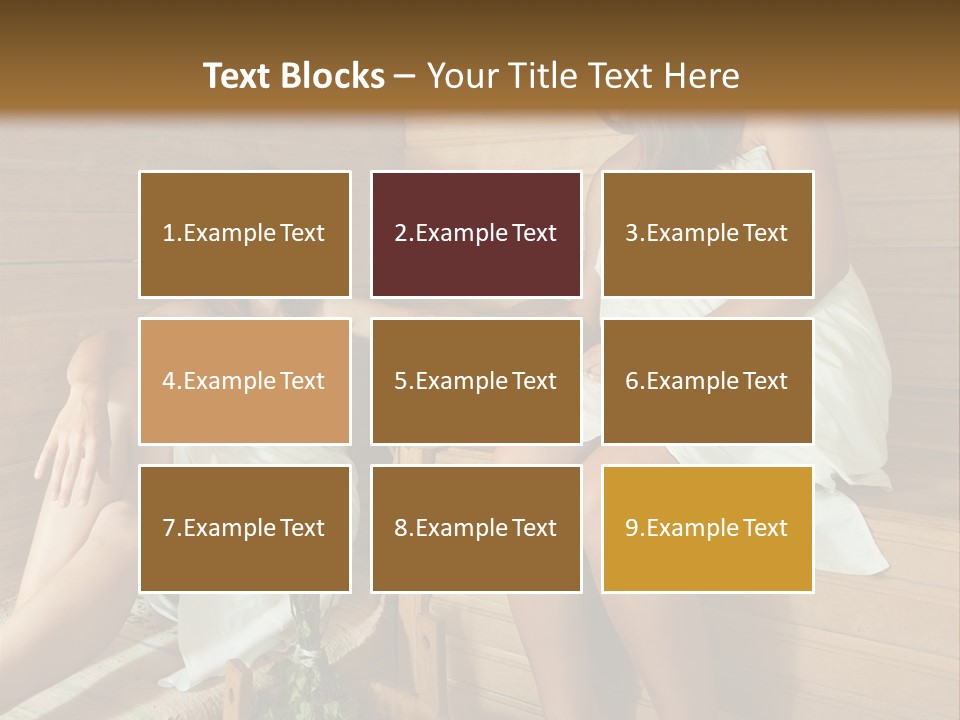 A Couple Of Women Sitting In A Sauna PowerPoint Template