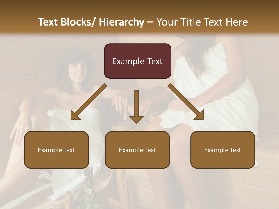 A Couple Of Women Sitting In A Sauna PowerPoint Template