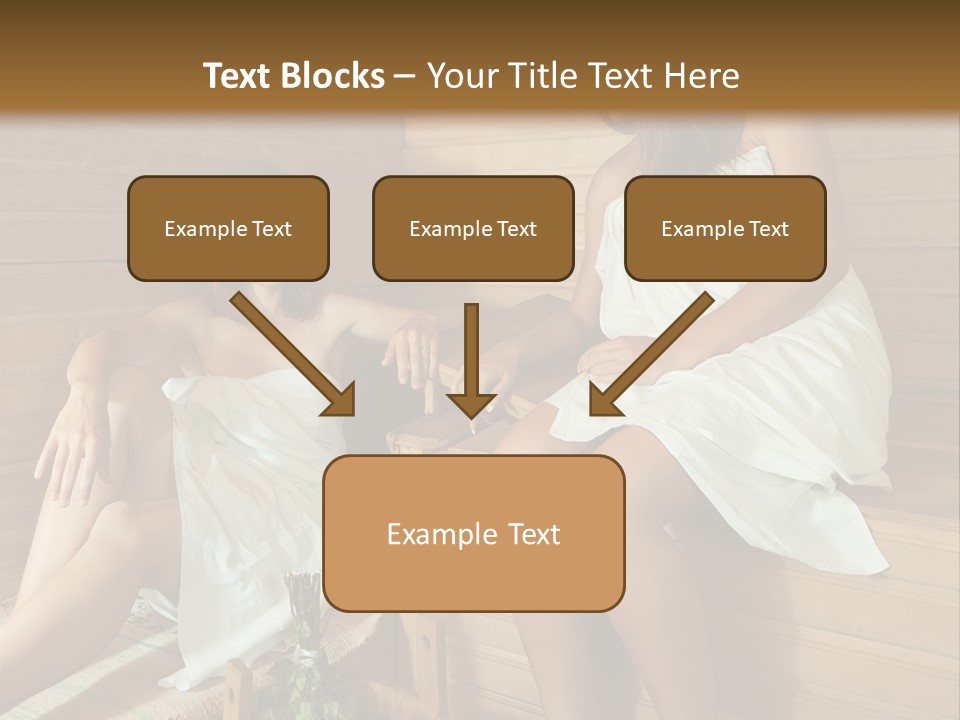 A Couple Of Women Sitting In A Sauna PowerPoint Template