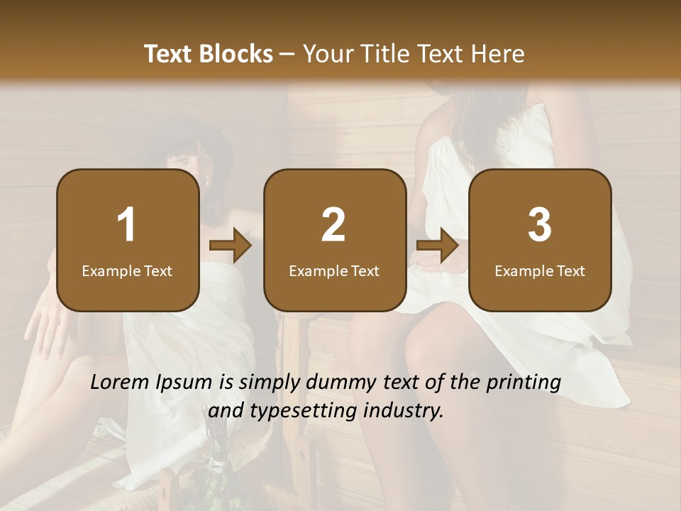 A Couple Of Women Sitting In A Sauna PowerPoint Template