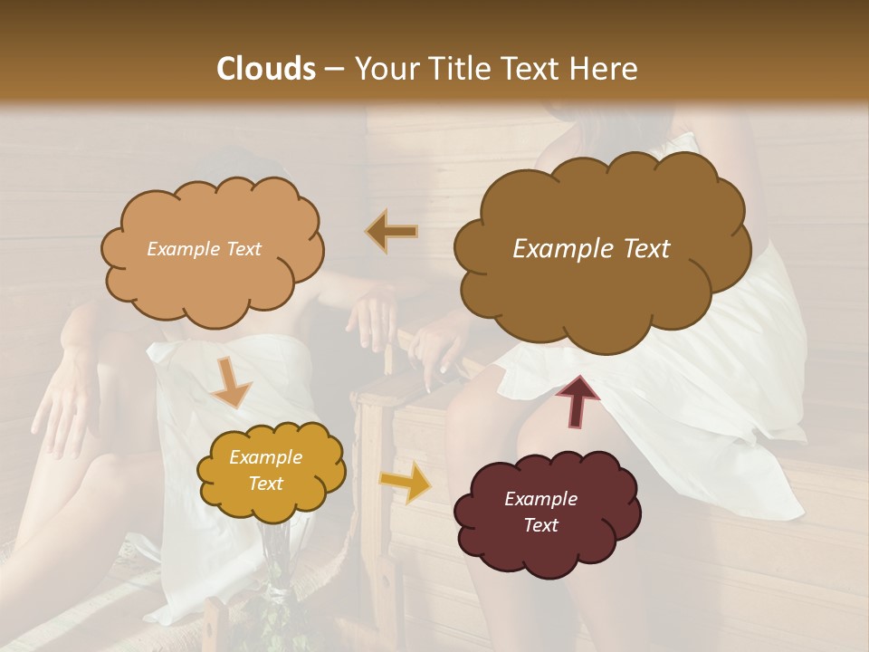 A Couple Of Women Sitting In A Sauna PowerPoint Template