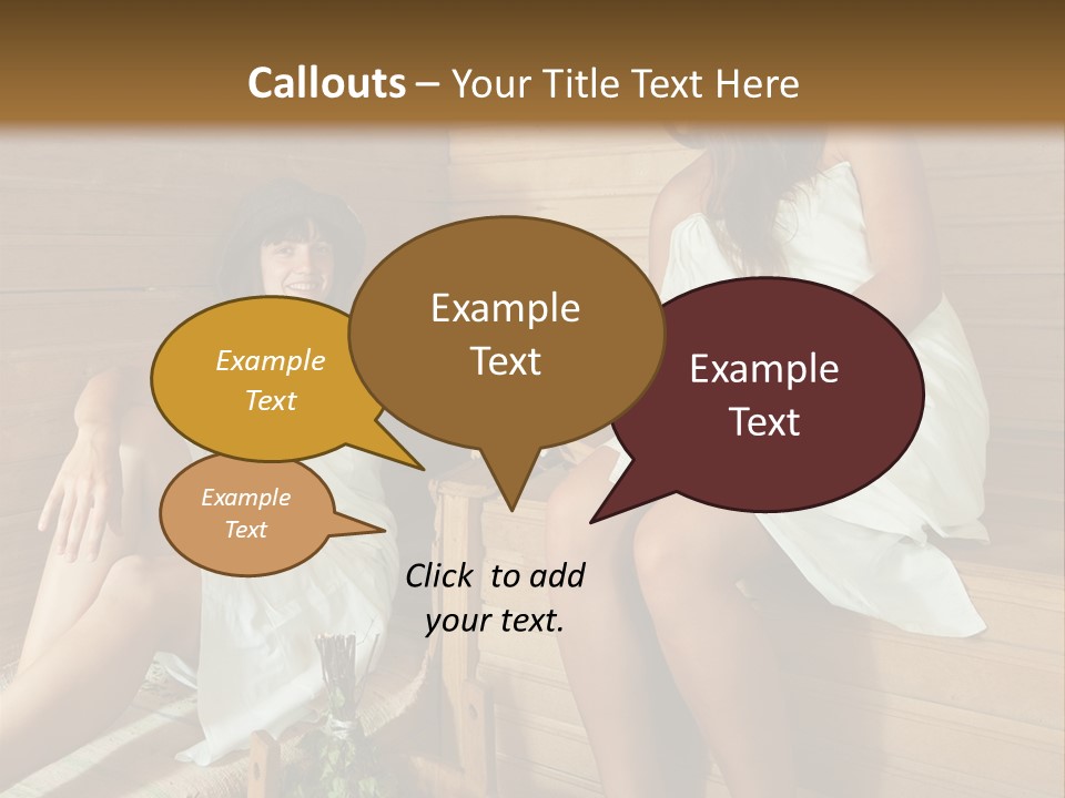 A Couple Of Women Sitting In A Sauna PowerPoint Template