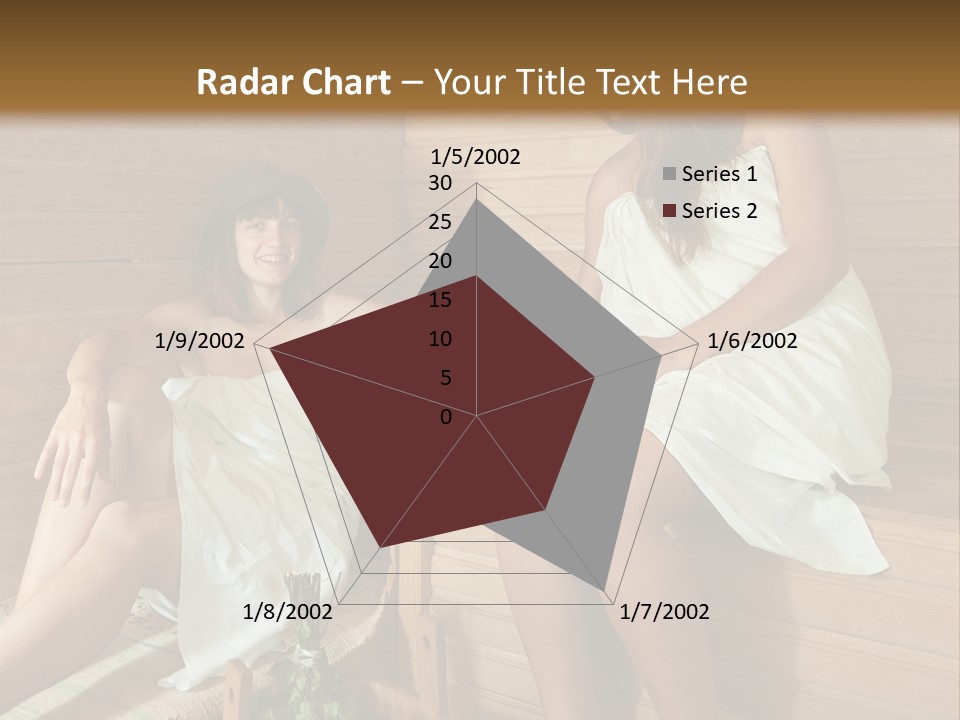 A Couple Of Women Sitting In A Sauna PowerPoint Template