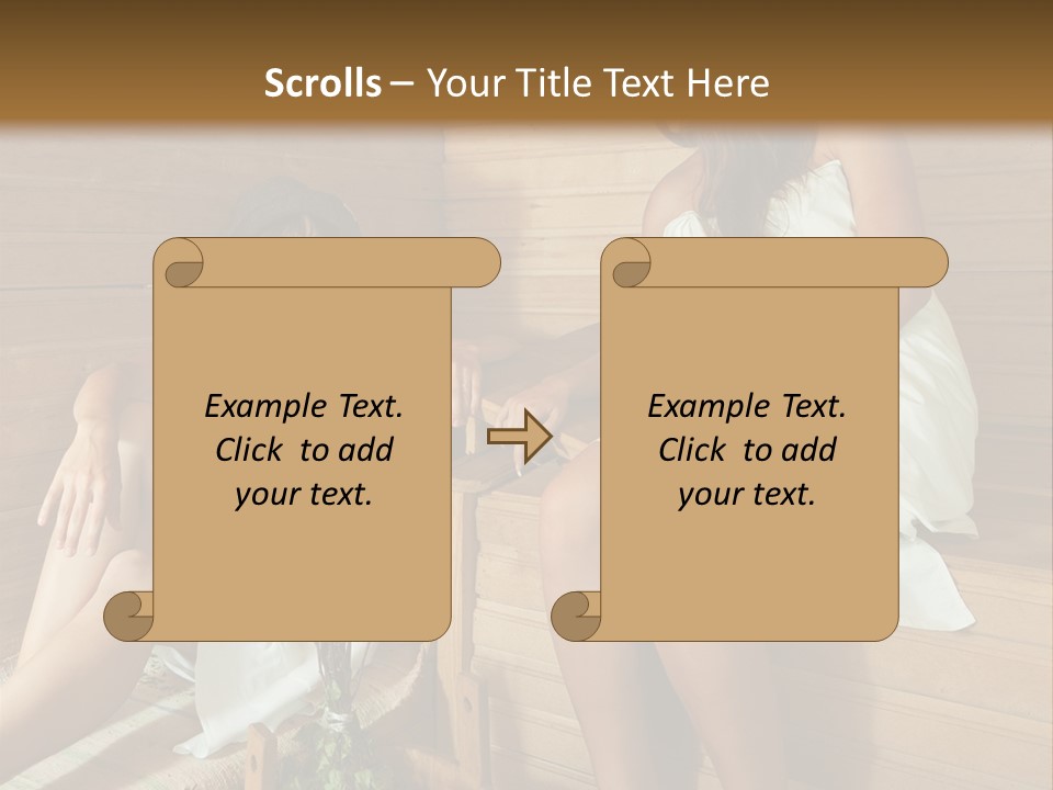 A Couple Of Women Sitting In A Sauna PowerPoint Template