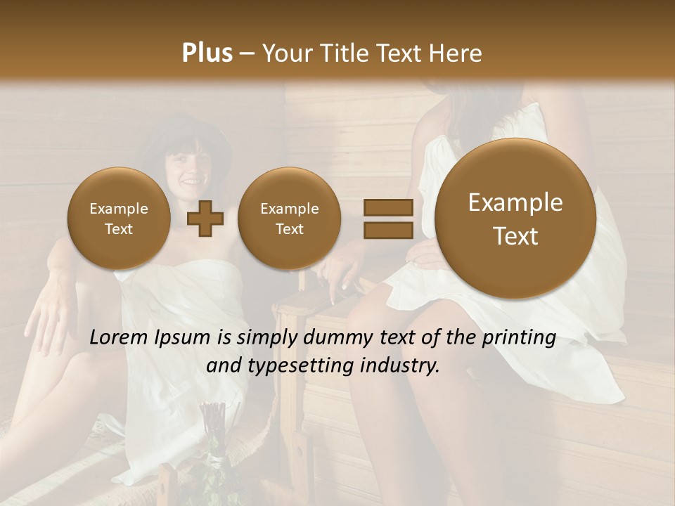A Couple Of Women Sitting In A Sauna PowerPoint Template