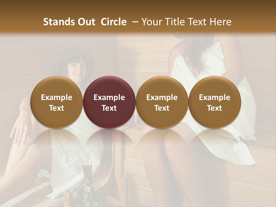 A Couple Of Women Sitting In A Sauna PowerPoint Template
