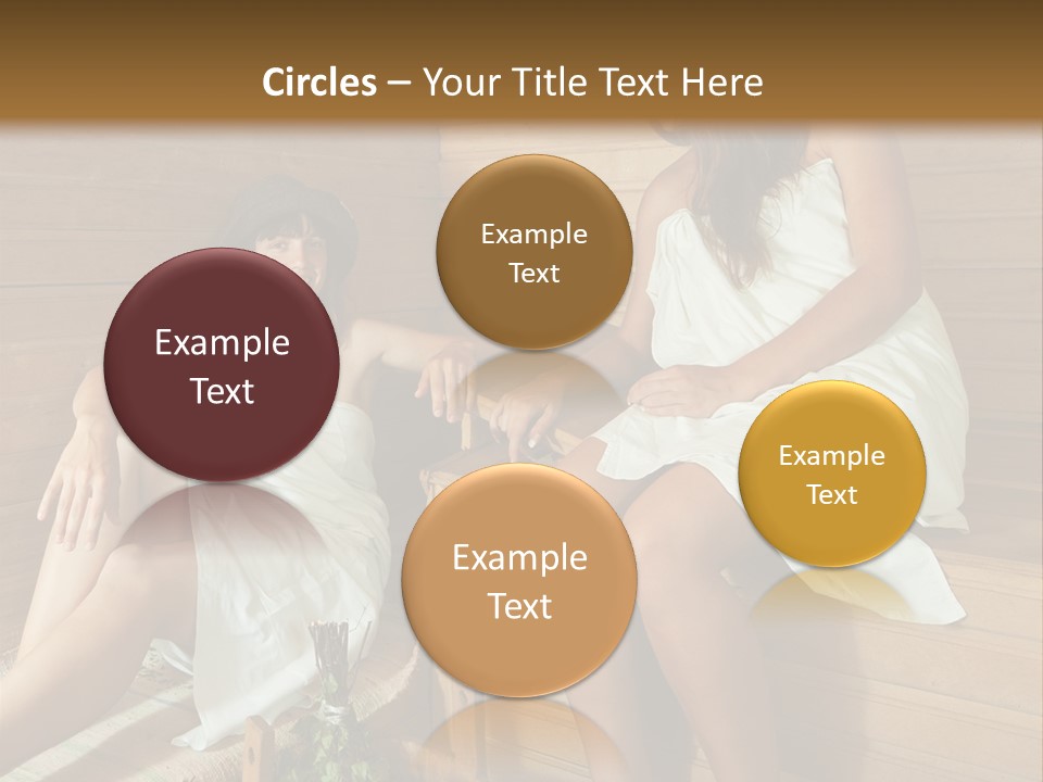 A Couple Of Women Sitting In A Sauna PowerPoint Template