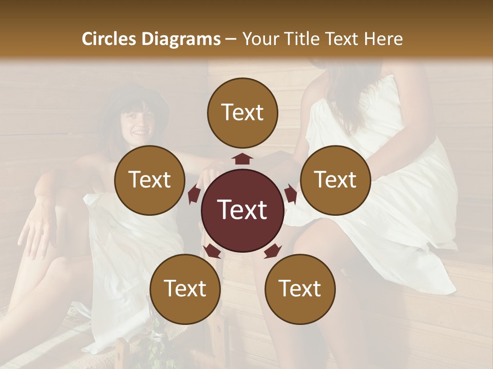 A Couple Of Women Sitting In A Sauna PowerPoint Template