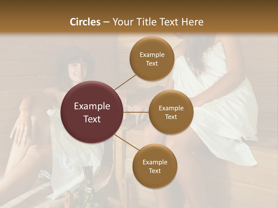 A Couple Of Women Sitting In A Sauna PowerPoint Template