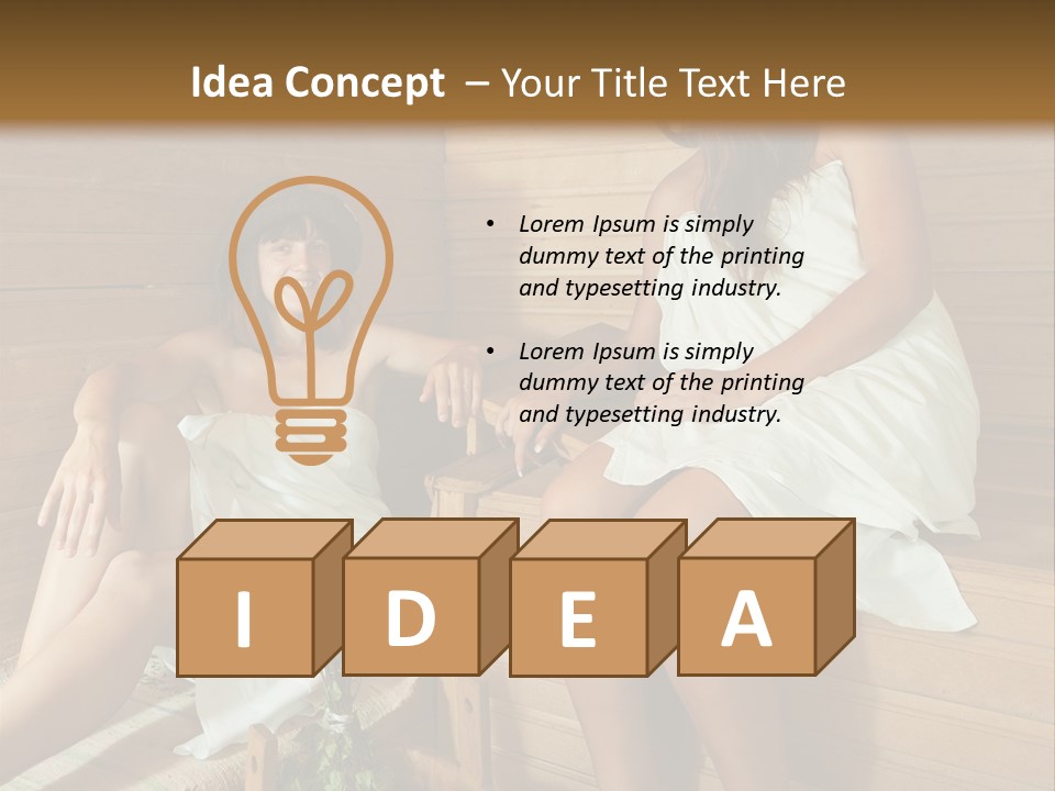A Couple Of Women Sitting In A Sauna PowerPoint Template