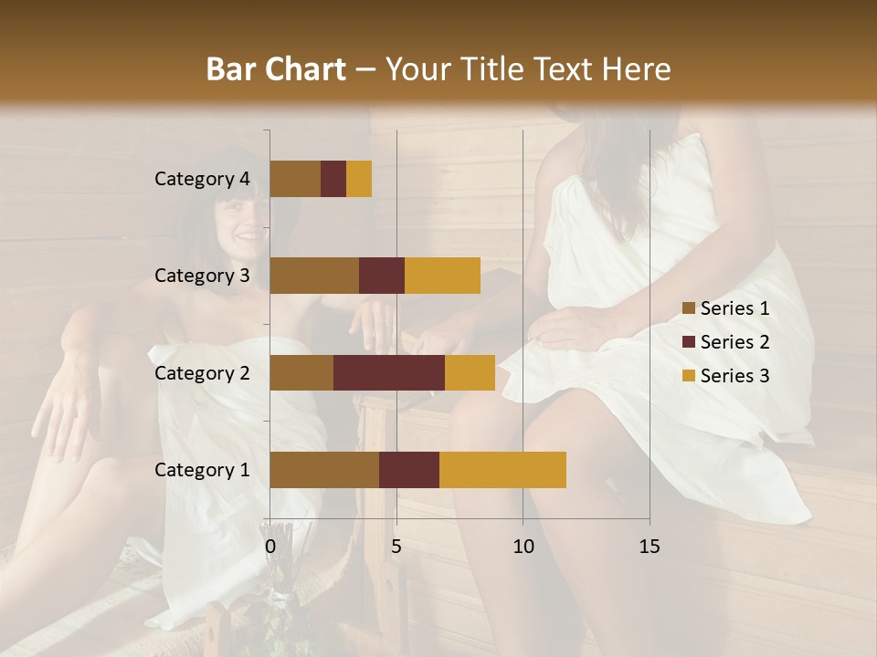 A Couple Of Women Sitting In A Sauna PowerPoint Template
