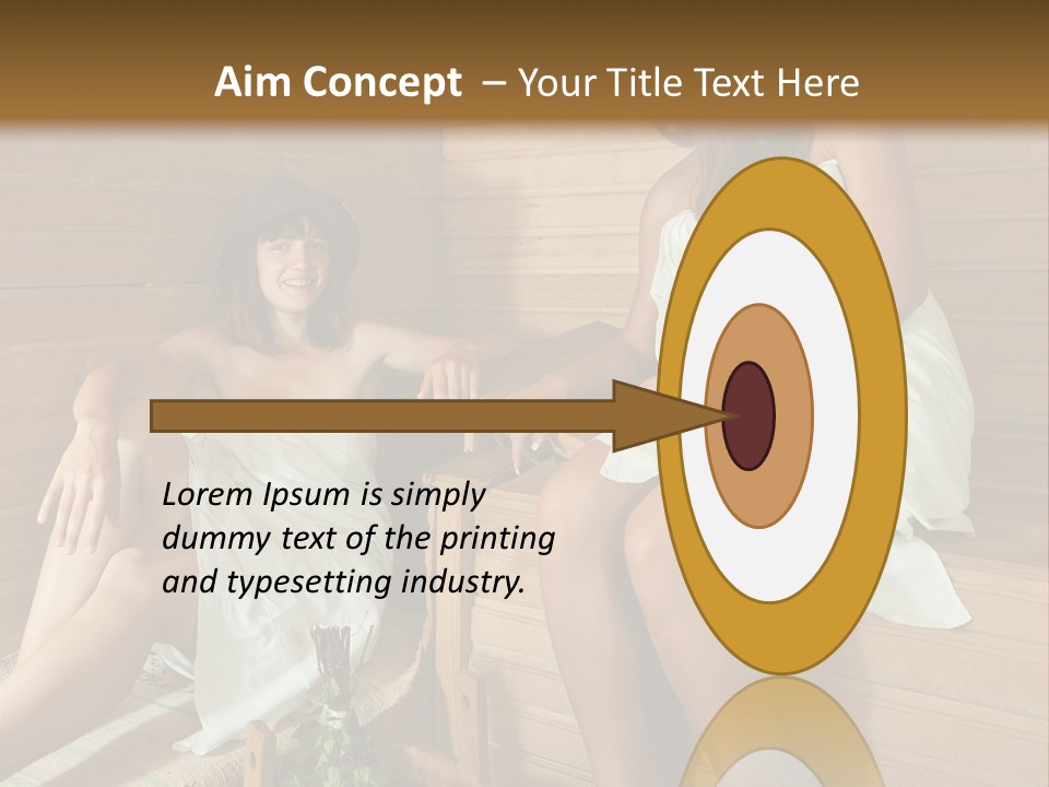 A Couple Of Women Sitting In A Sauna PowerPoint Template
