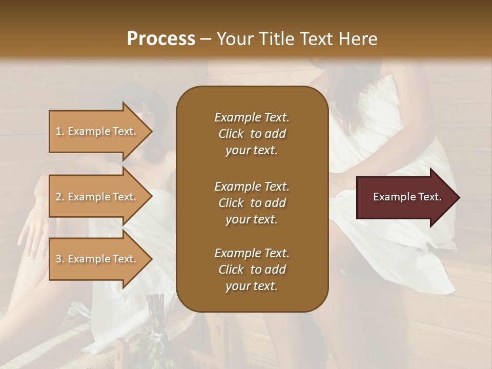 A Couple Of Women Sitting In A Sauna PowerPoint Template