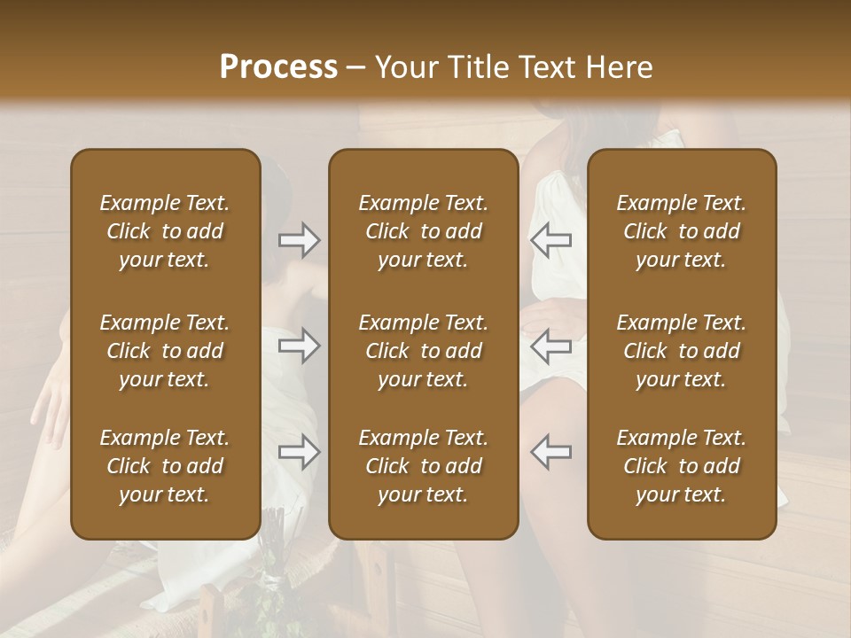 A Couple Of Women Sitting In A Sauna PowerPoint Template