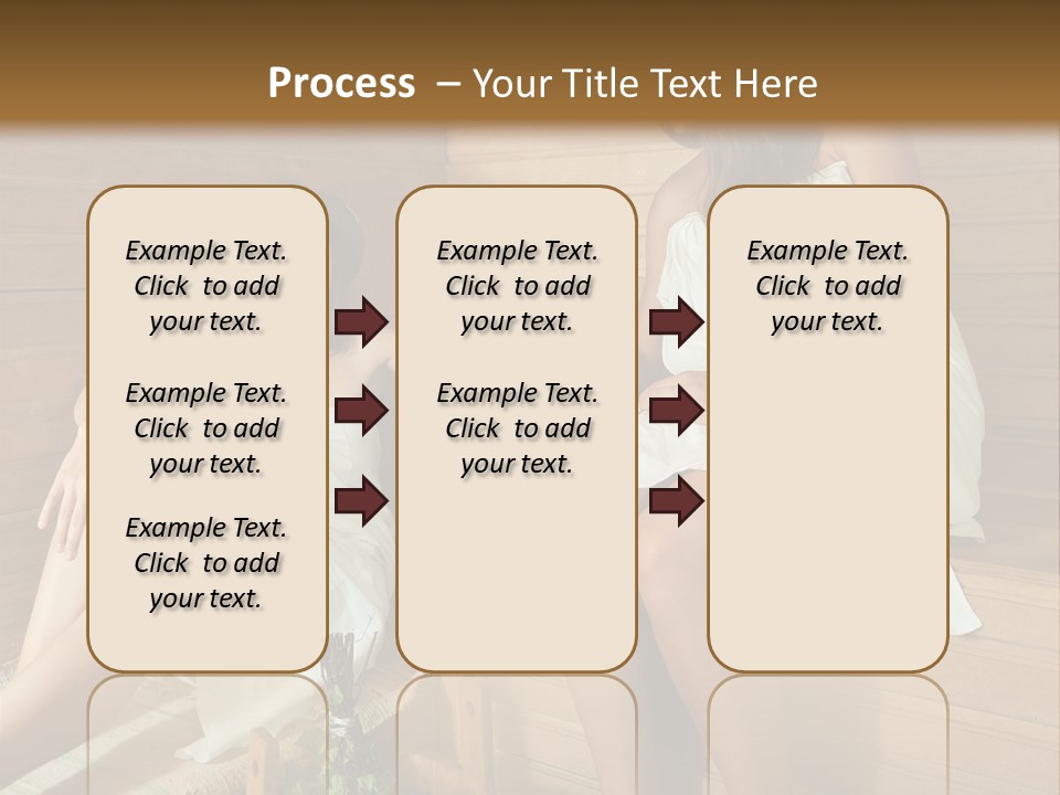 A Couple Of Women Sitting In A Sauna PowerPoint Template