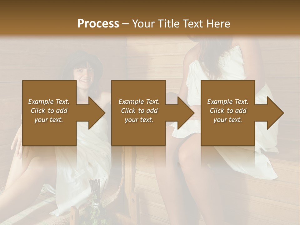 A Couple Of Women Sitting In A Sauna PowerPoint Template