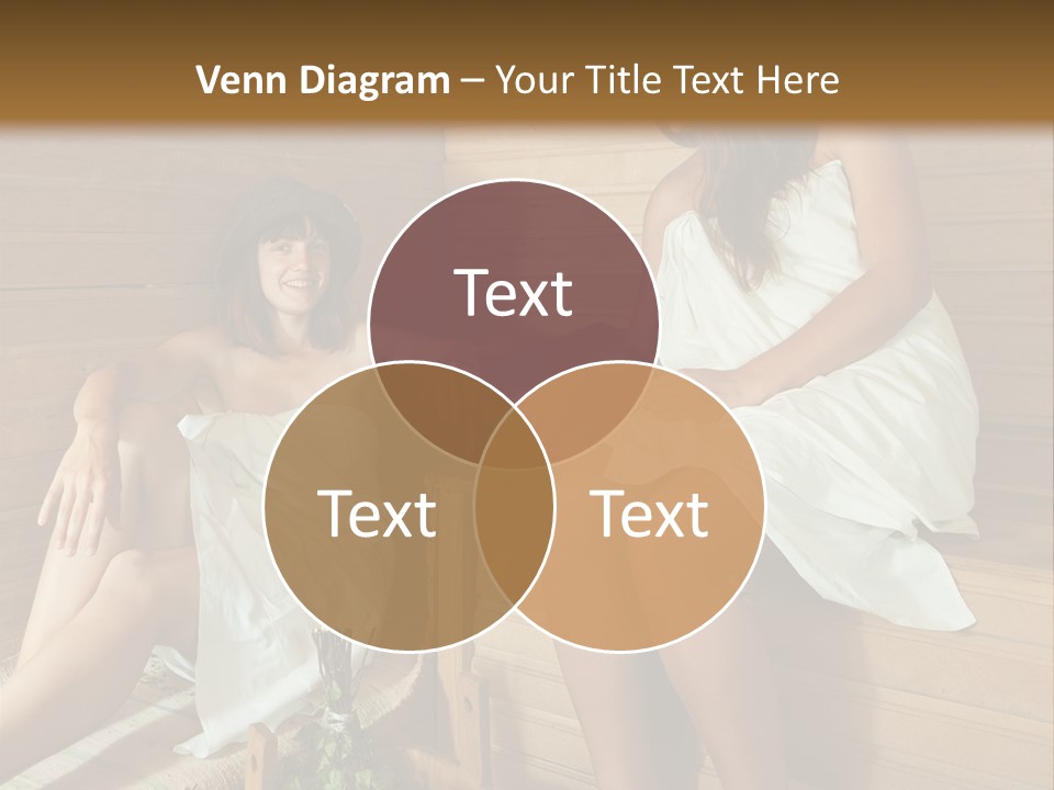 A Couple Of Women Sitting In A Sauna PowerPoint Template