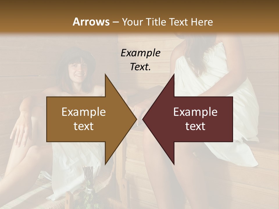 A Couple Of Women Sitting In A Sauna PowerPoint Template