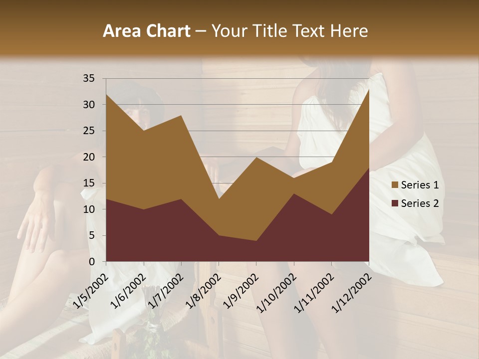 A Couple Of Women Sitting In A Sauna PowerPoint Template