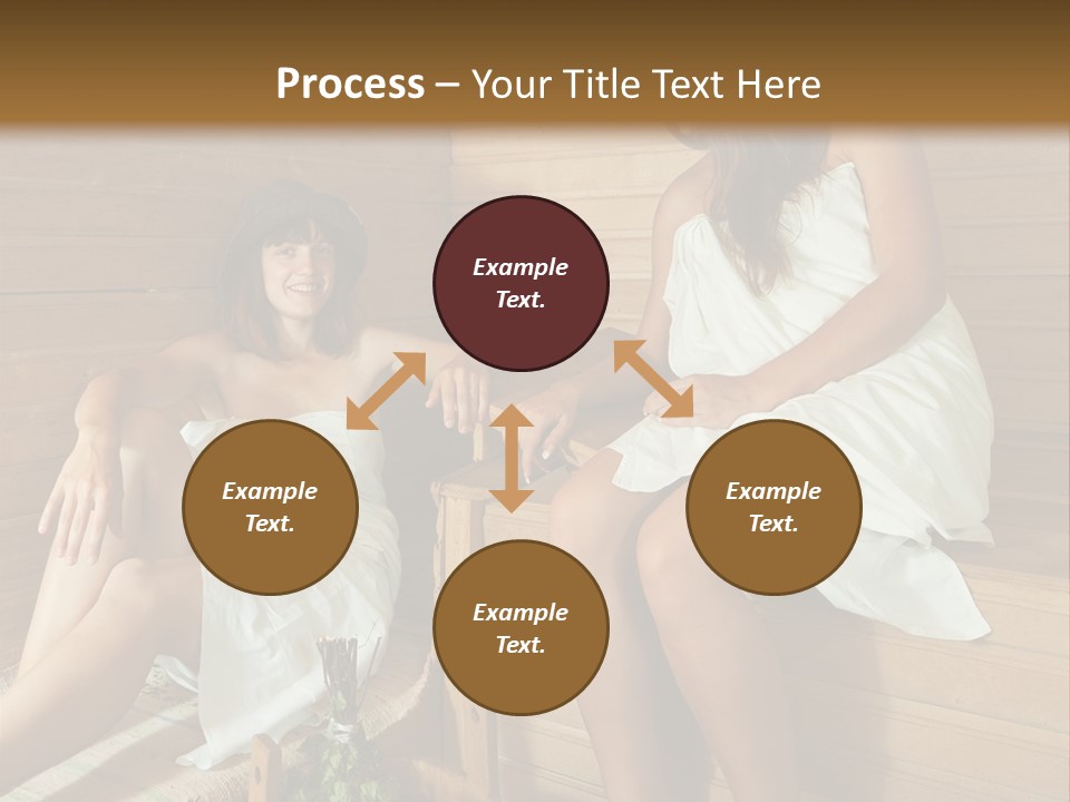 A Couple Of Women Sitting In A Sauna PowerPoint Template