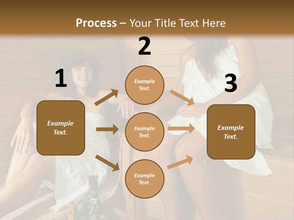 A Couple Of Women Sitting In A Sauna PowerPoint Template