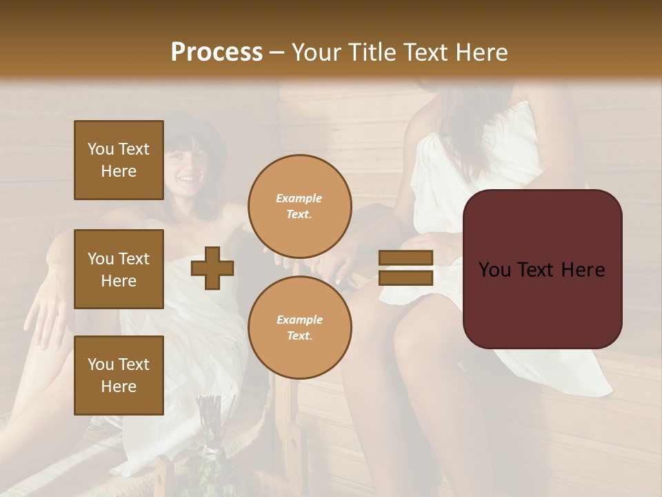 A Couple Of Women Sitting In A Sauna PowerPoint Template