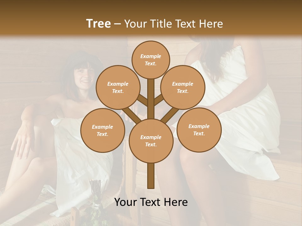 A Couple Of Women Sitting In A Sauna PowerPoint Template