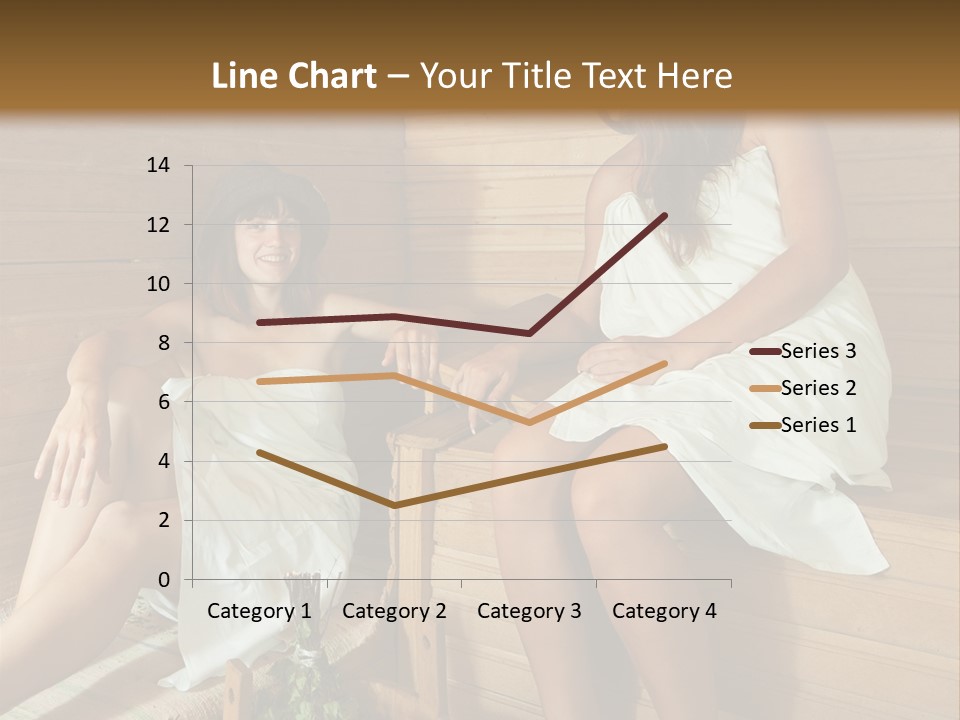 A Couple Of Women Sitting In A Sauna PowerPoint Template