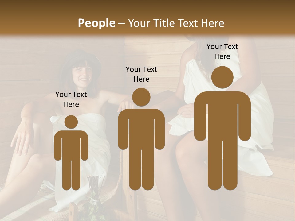 A Couple Of Women Sitting In A Sauna PowerPoint Template