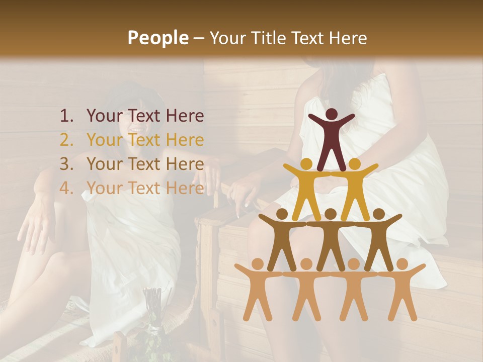 A Couple Of Women Sitting In A Sauna PowerPoint Template
