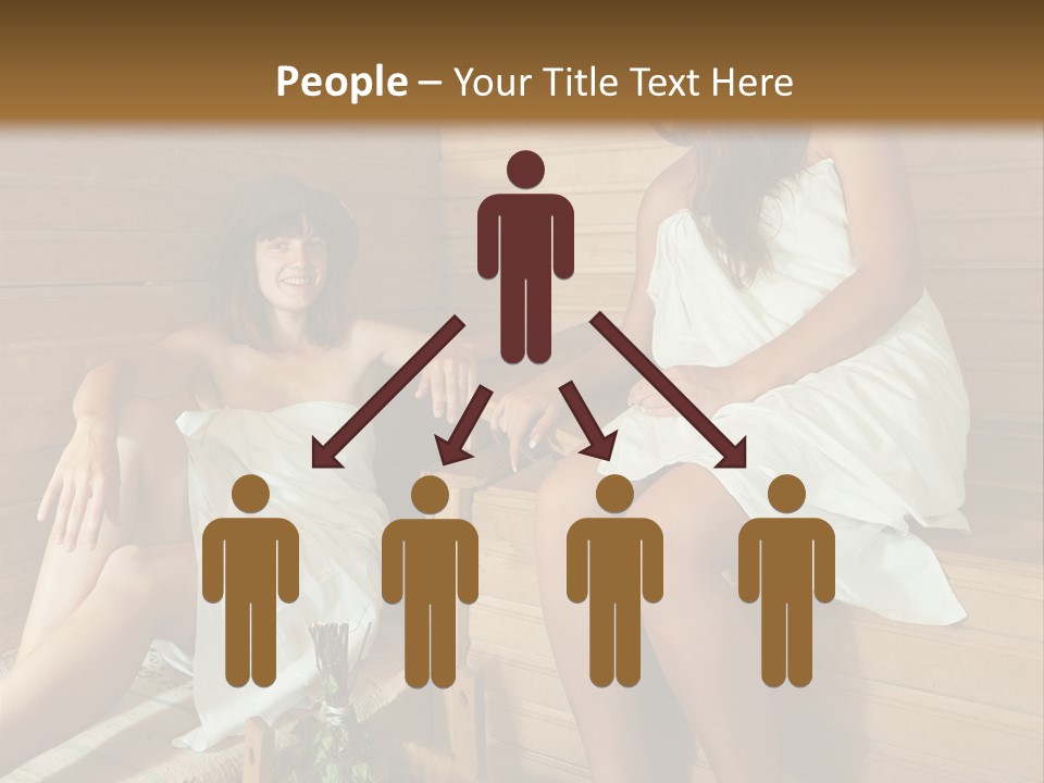 A Couple Of Women Sitting In A Sauna PowerPoint Template