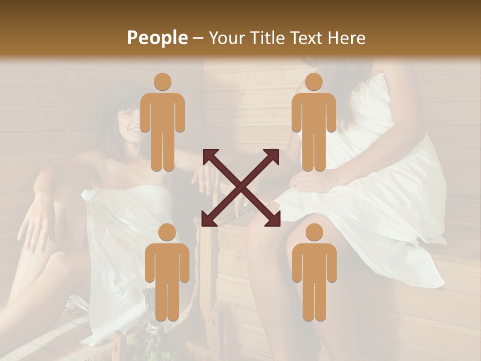 A Couple Of Women Sitting In A Sauna PowerPoint Template