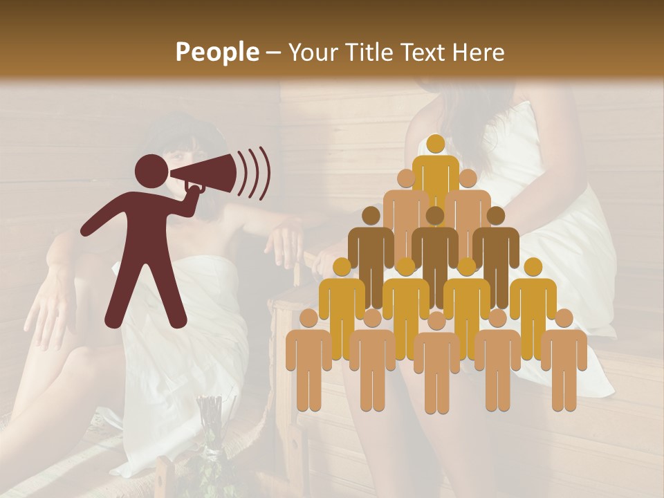 A Couple Of Women Sitting In A Sauna PowerPoint Template