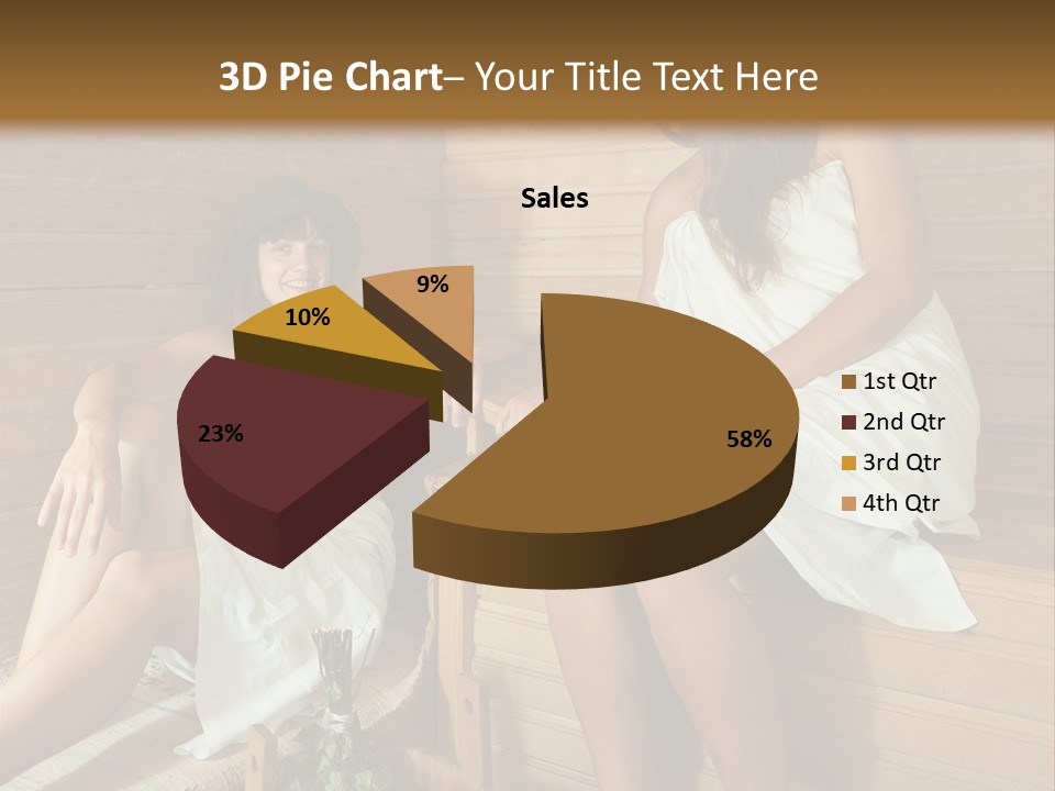 A Couple Of Women Sitting In A Sauna PowerPoint Template