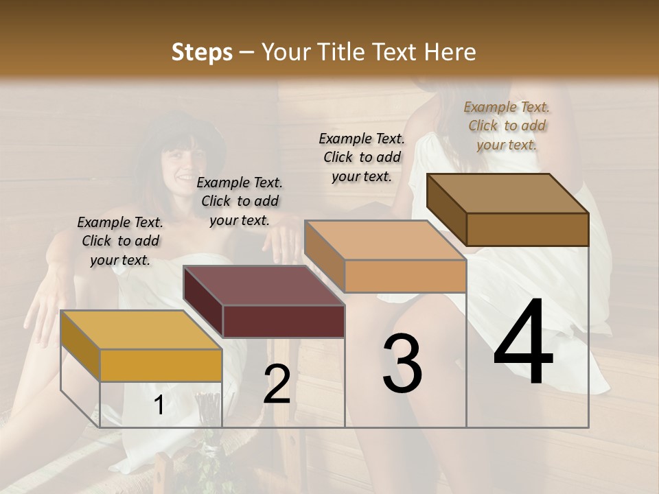 A Couple Of Women Sitting In A Sauna PowerPoint Template