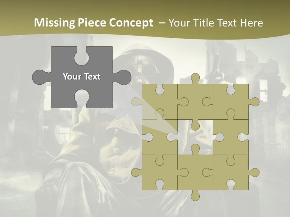 A Man In A Gas Mask Holding A Gun PowerPoint Template