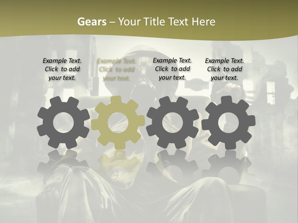 A Man In A Gas Mask Holding A Gun PowerPoint Template