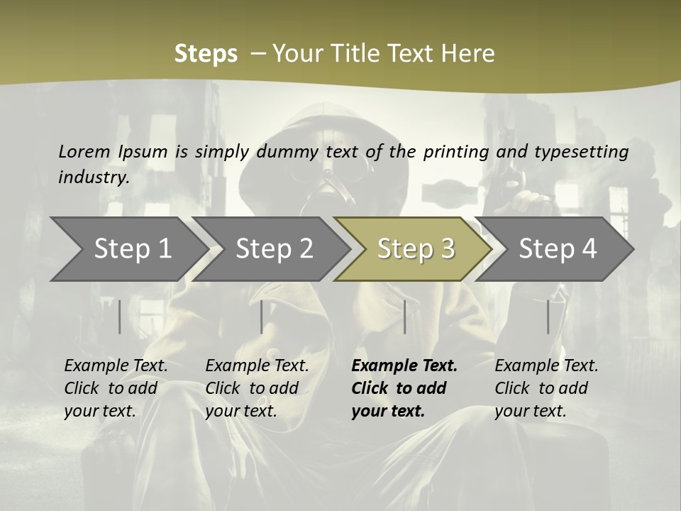 A Man In A Gas Mask Holding A Gun PowerPoint Template