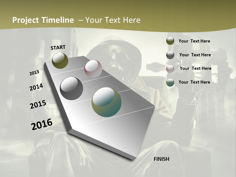 A Man In A Gas Mask Holding A Gun PowerPoint Template