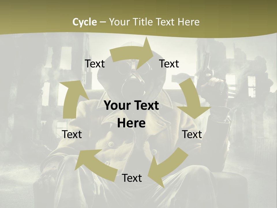 A Man In A Gas Mask Holding A Gun PowerPoint Template