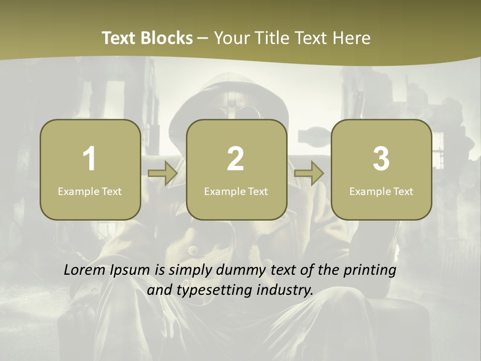 A Man In A Gas Mask Holding A Gun PowerPoint Template
