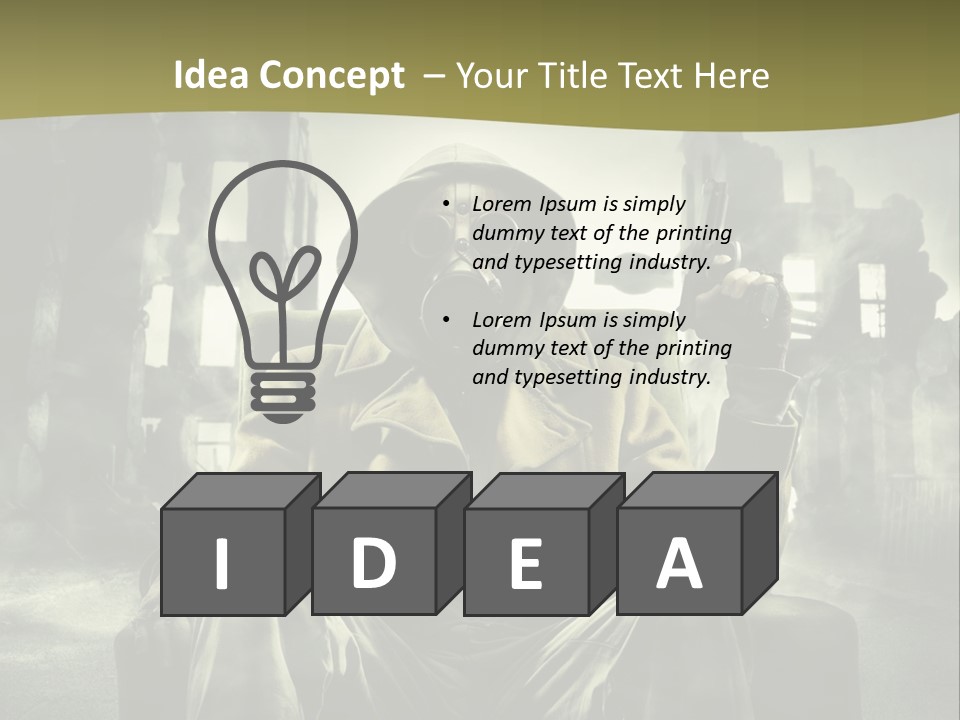 A Man In A Gas Mask Holding A Gun PowerPoint Template