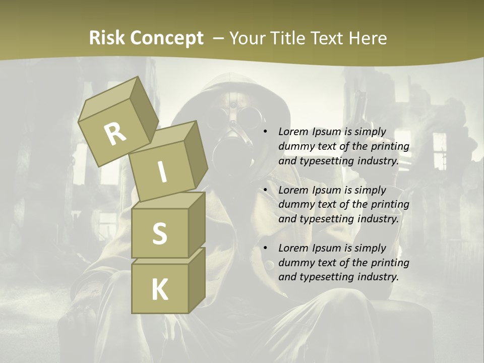 A Man In A Gas Mask Holding A Gun PowerPoint Template