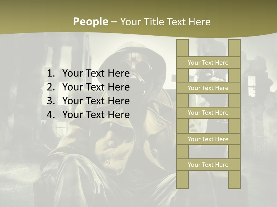 A Man In A Gas Mask Holding A Gun PowerPoint Template