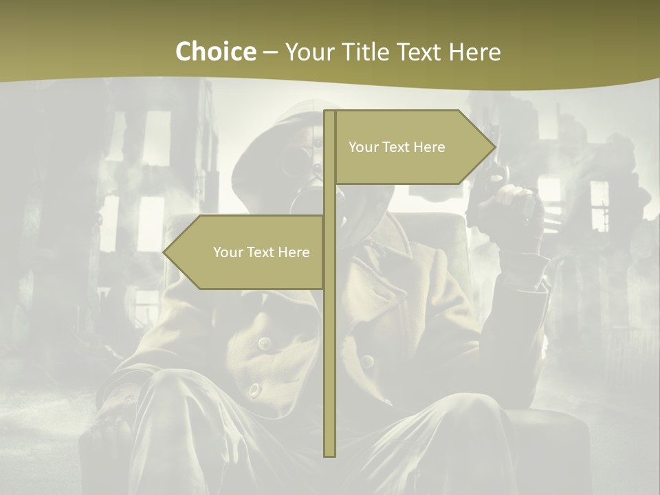 A Man In A Gas Mask Holding A Gun PowerPoint Template